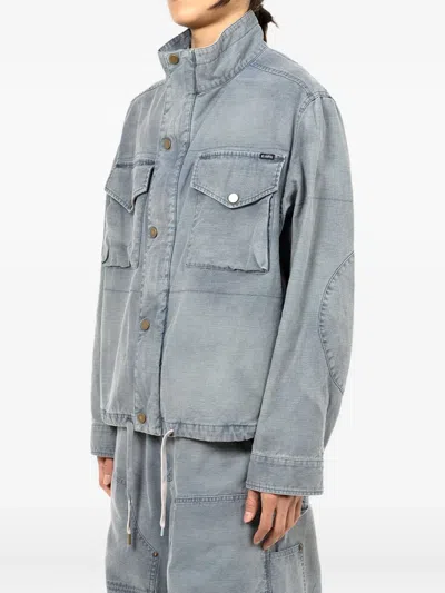 Kamiya Flap-pocket Drawstring-hem Jacket In Blue