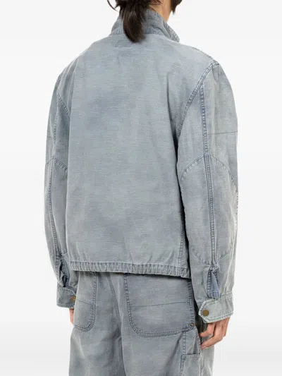 Kamiya Flap-pocket Drawstring-hem Jacket In Blue