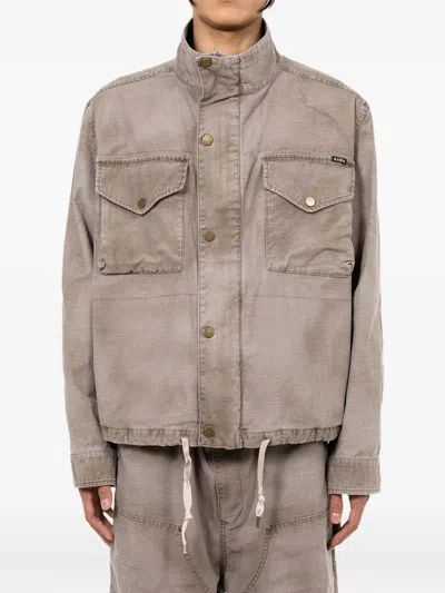 Kamiya Flap-pocket Denim Jacket In Brown