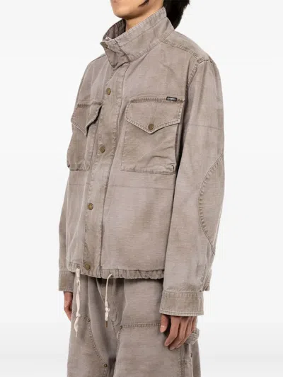 Kamiya Flap-pocket Denim Jacket In Brown