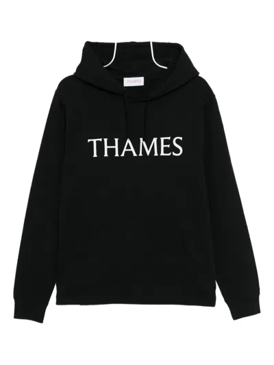 Thames Mmxx Logo Printed Hoodie In Black
