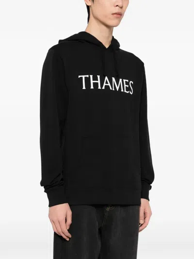 Thames Mmxx Logo Printed Hoodie In Black