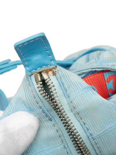 Pre-owned Chanel 2002-2003 New Travel Line Nylon Tote Bag In Blue