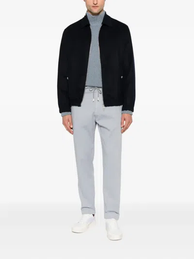 Eleventy Mock-neck Wool Sweater In Gray