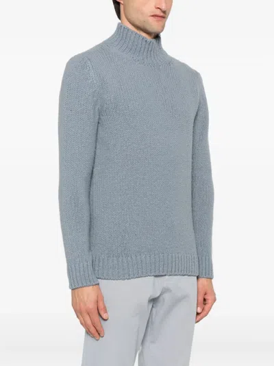 Eleventy Mock-neck Wool Sweater In Gray