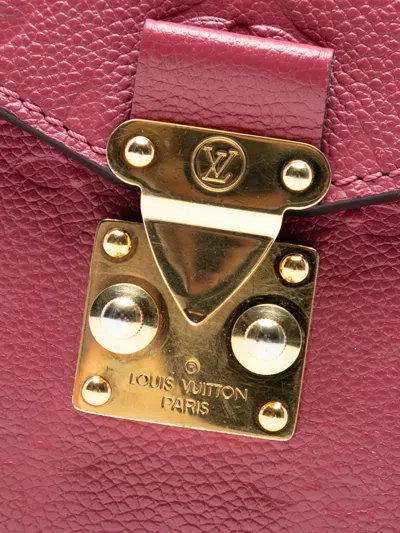 Pre-owned Louis Vuitton 2017 Monogram Empreinte Pochette Metis Satchel In Pink