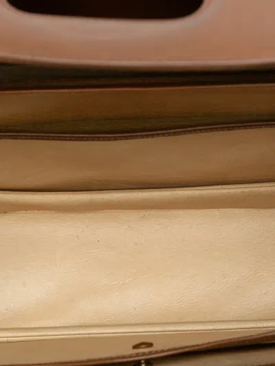 Pre-owned Gucci 2000-2015 Calfskin Bamboo Night Handbag In Brown