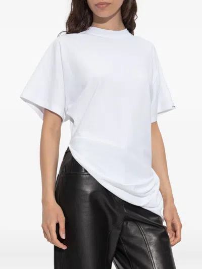 Sportmax Draped-design T-shirt In White