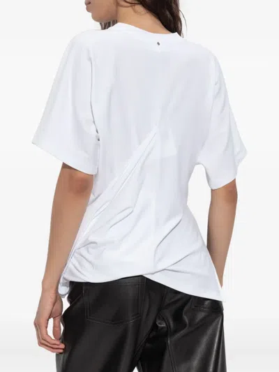 Sportmax Draped-design T-shirt In White