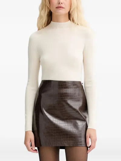 Isabelle Blanche Mock-neck Sweater In White