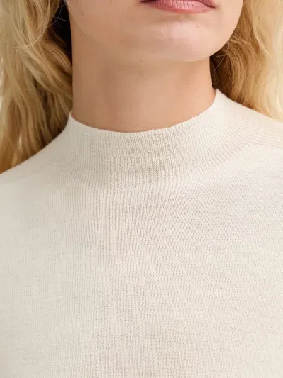 Isabelle Blanche Mock-neck Sweater In White