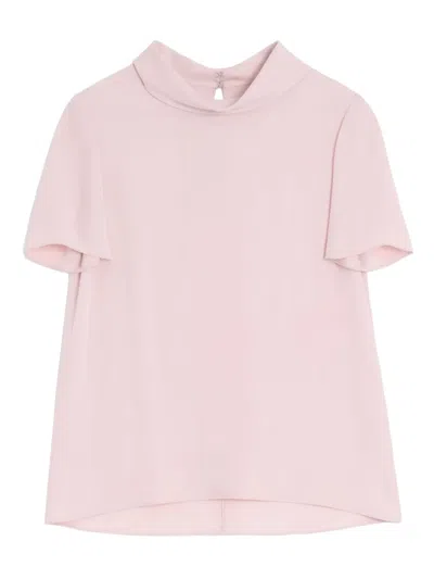 Valentino Hook-and-eye Georgette Top In Pink