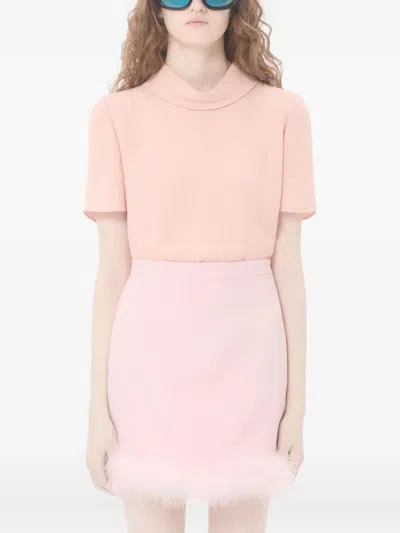 Valentino Hook-and-eye Georgette Top In Pink