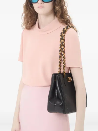 Valentino Hook-and-eye Georgette Top In Pink