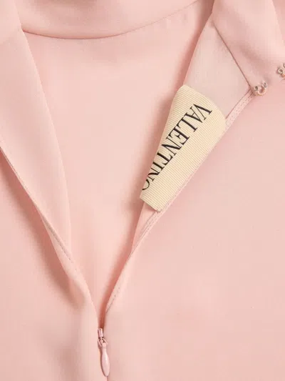 Valentino Hook-and-eye Georgette Top In Pink