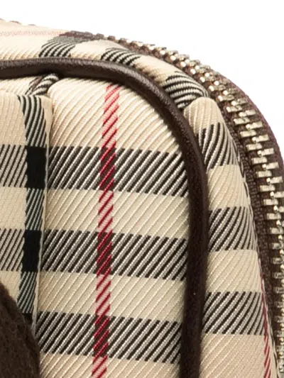 Pre-owned Burberry 2000-2017 House Check Canvas Belt Bag In Brown