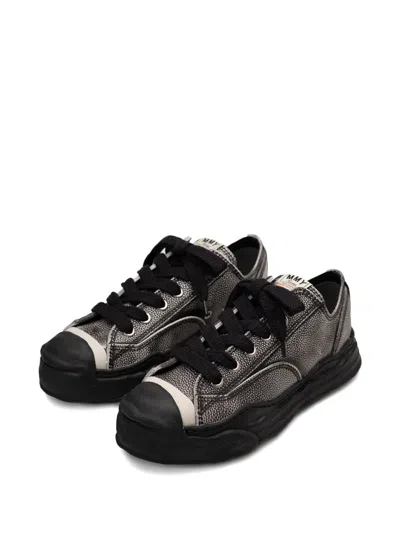 Miharayasuhiro Brushed Leather Low-top Trainers In Black