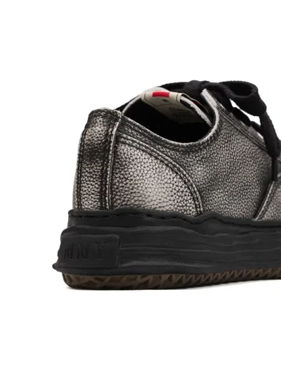 Miharayasuhiro Brushed Leather Low-top Trainers In Black