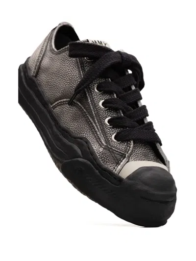 Miharayasuhiro Brushed Leather Low-top Trainers In Black