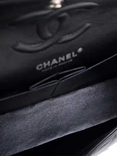 Pre-owned Chanel 2020 Small Classic Chevron Lambskin Double Flap Shoulder Bag In Black