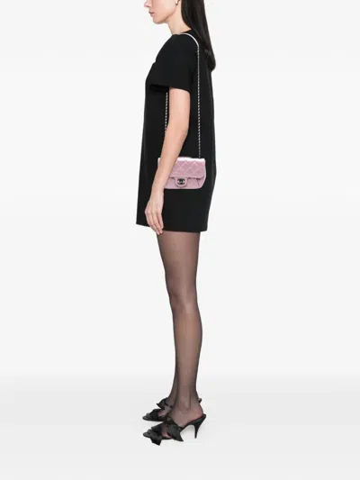 Pre-owned Chanel 2015-2016 Mini Quilted Metallic Calfskin Coco Pleats Chain Flap Crossbody Bag In Pink