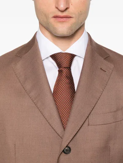 Eleventy Three-button Suit In Brown