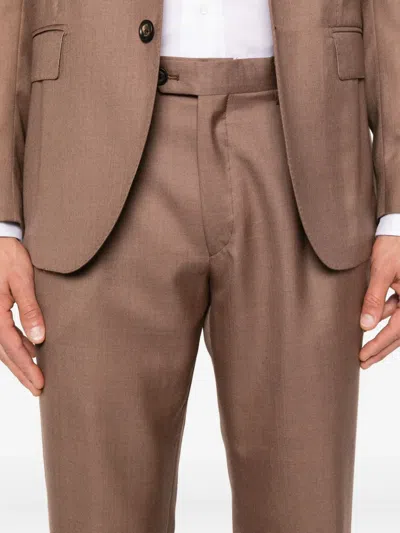 Eleventy Three-button Suit In Brown