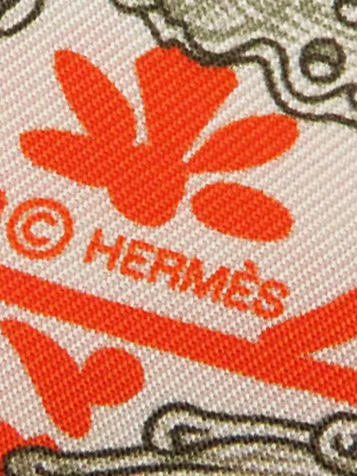 Pre-owned Hermes 2010-2025 Etriers Remix Silk Twilly Scarf Scarves In Brown