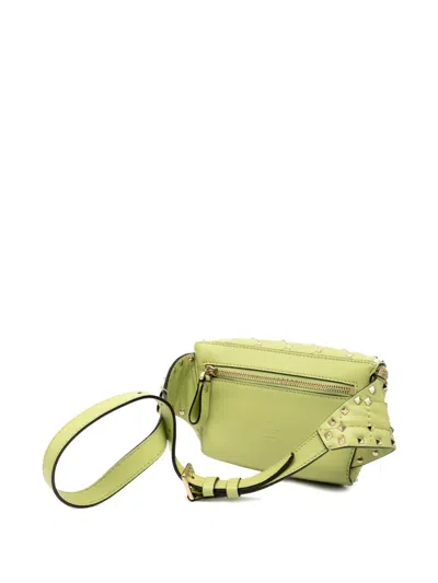 Pre-owned Valentino Garavani 2000-2017 Nappa Rockstud Spike Belt Bag In Green
