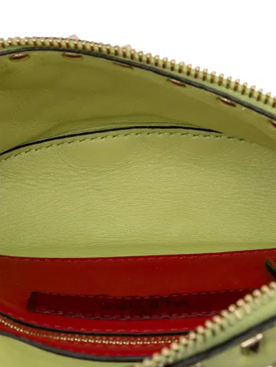 Pre-owned Valentino Garavani 2000-2017 Nappa Rockstud Spike Belt Bag In Green