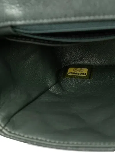 Pre-owned Chanel 2014-2015 Mini Square Classic Lambskin Single Flap Crossbody Bag In Gray