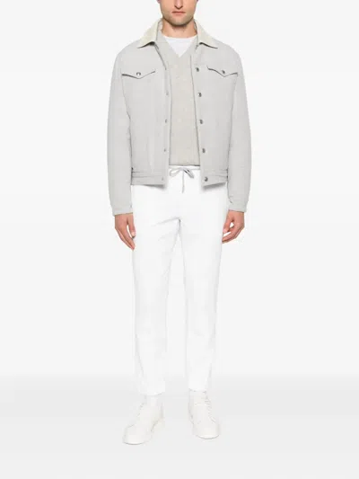 Eleventy Collared Wool Jacket In Gray