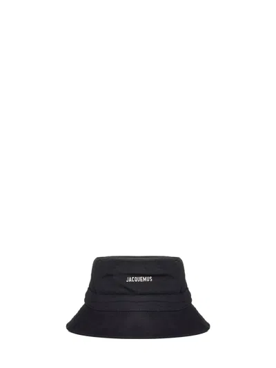 Jacquemus Black Le Bob Gadjo Solid Bucket Hat In Black