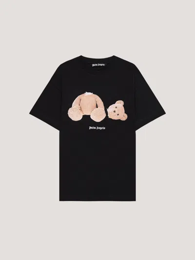 Palm Angels Broken Bear Logo Graphic T-shirt In Black