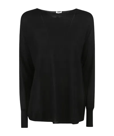 Aspesi Crewneck Fine-knit Jumper In Black