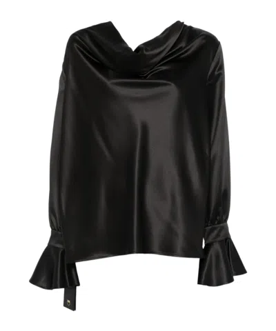 Pinko Filipa Cowl-neck Long-sleeve Blouse In Multi
