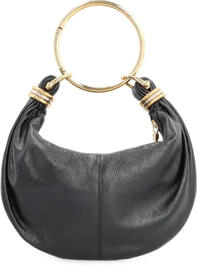 Chloé Chloe Bracelet Grained Leather Top Handle Bag In Black