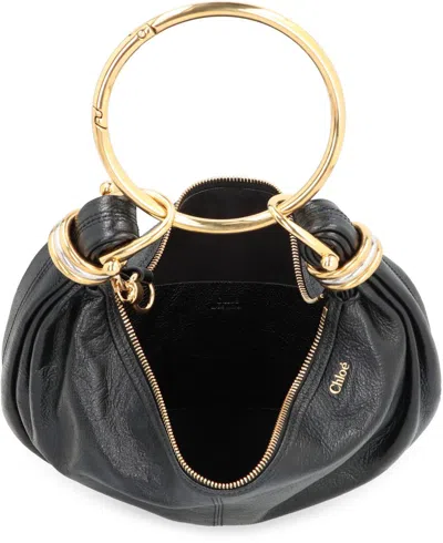 Chloé Chloe Bracelet Grained Leather Top Handle Bag In Black