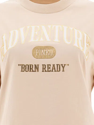 Pinko Cotton Logo T Shirt In Neutral