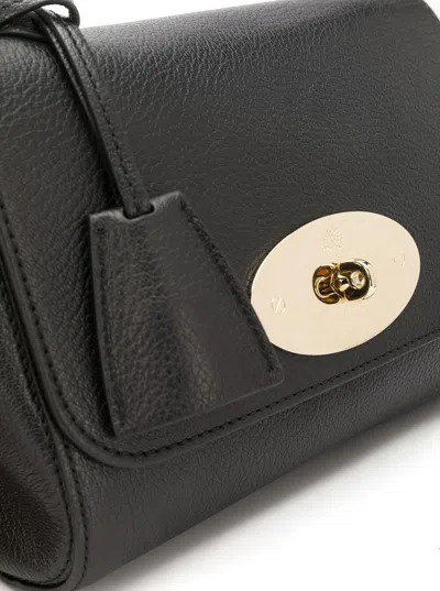 Mulberry 'lilly' Black Shoulder Bag With Twist Lock Closure In Leather Woman In Black