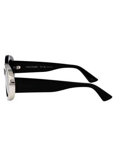 Alexander Mcqueen Black Black Grey Acetate Sunglasses In Black