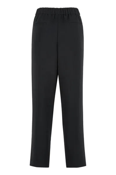 Peserico Cropped Pants In Black