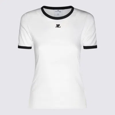 Courrèges Contrast Trim Short-sleeve T-shirt In White