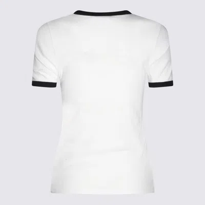 Courrèges Contrast Trim Short-sleeve T-shirt In White