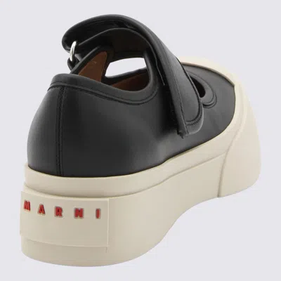 Marni Mary Jane Sneakers In Black Nappa Calf Leather In Multi