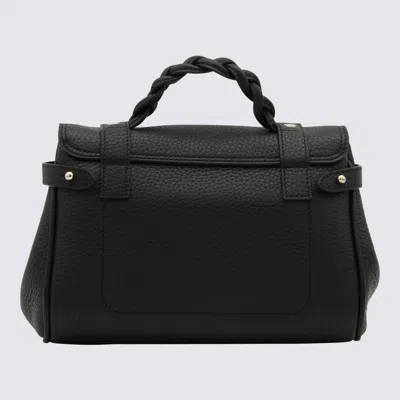 Mulberry Black Leather Mini Alexa Heavy Grain Top Handle Bag In Black