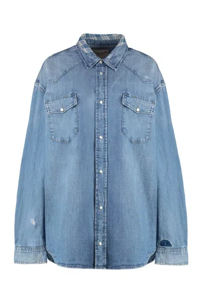 Polo Ralph Lauren Classic Collar Long Sleeve Denim Shirt In Blue | ModeSens