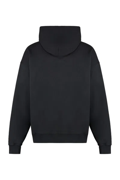 Dolce & Gabbana Cotton Sweatshirt With Frontal Logo In Black