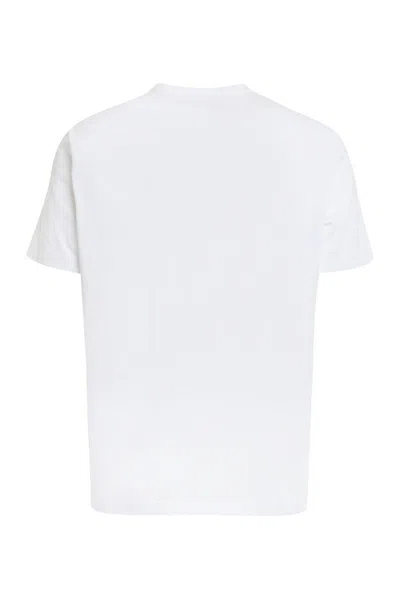 Golden Goose White T-shirt With Round Neck And One Star Logo Print On The Front In Cotton Man