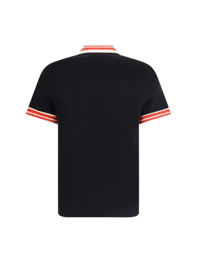 Valentino Cotton Piqué Polo Shirt With Vlogo Patch In Black
